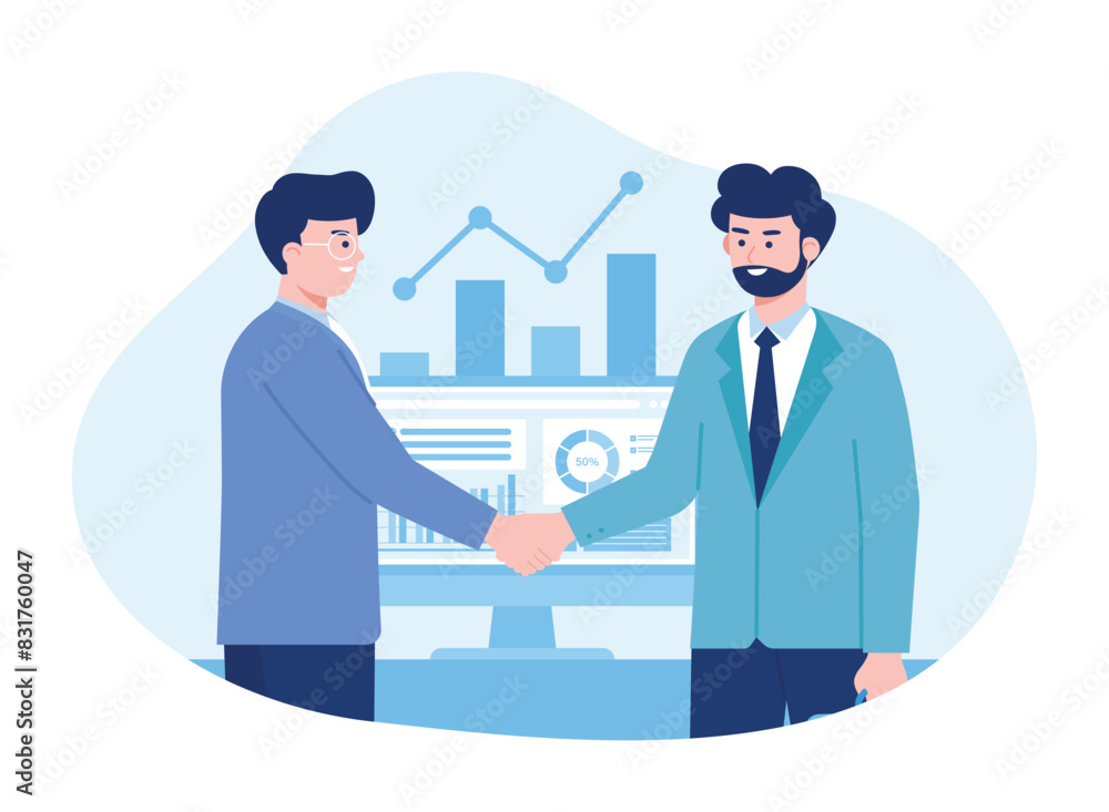 workers make agreements about business concept flat illustration workers make agreements about business concept flat illustration
