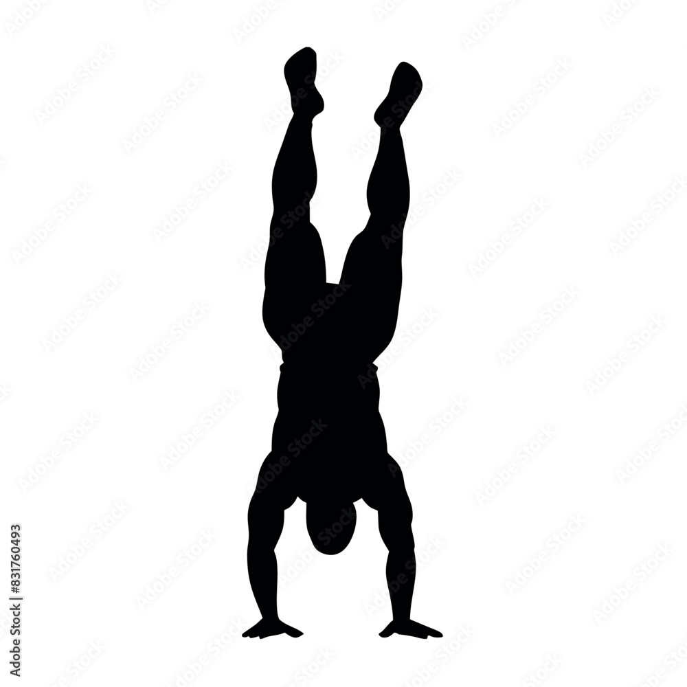 A bodybuilder man doing workout on the ground vector silhouette, white background A bodybuilder man doing workout on the ground vector silhouette, white background