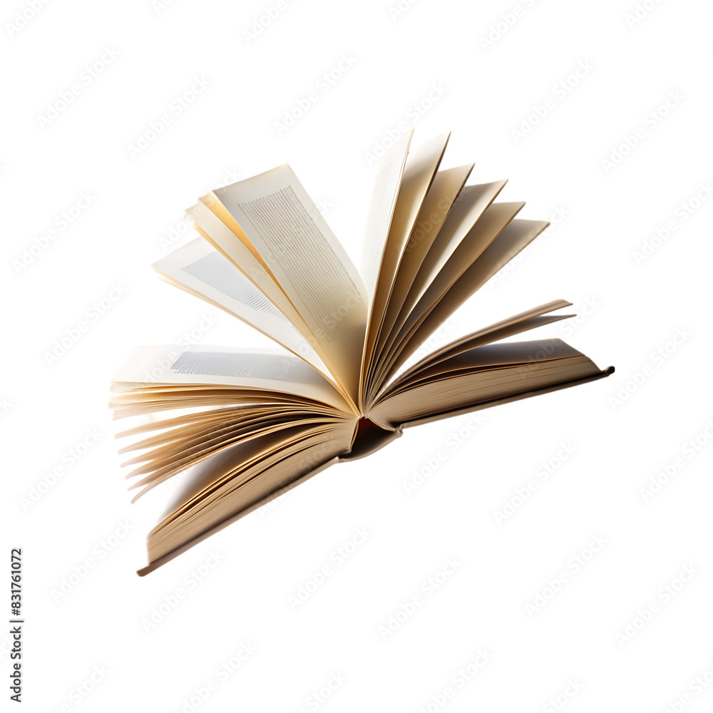 Fototapeta premium Blank open book on transparent background