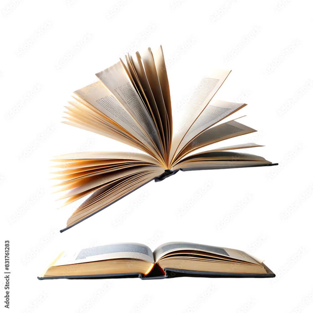 Fototapeta premium Blank open book on transparent background