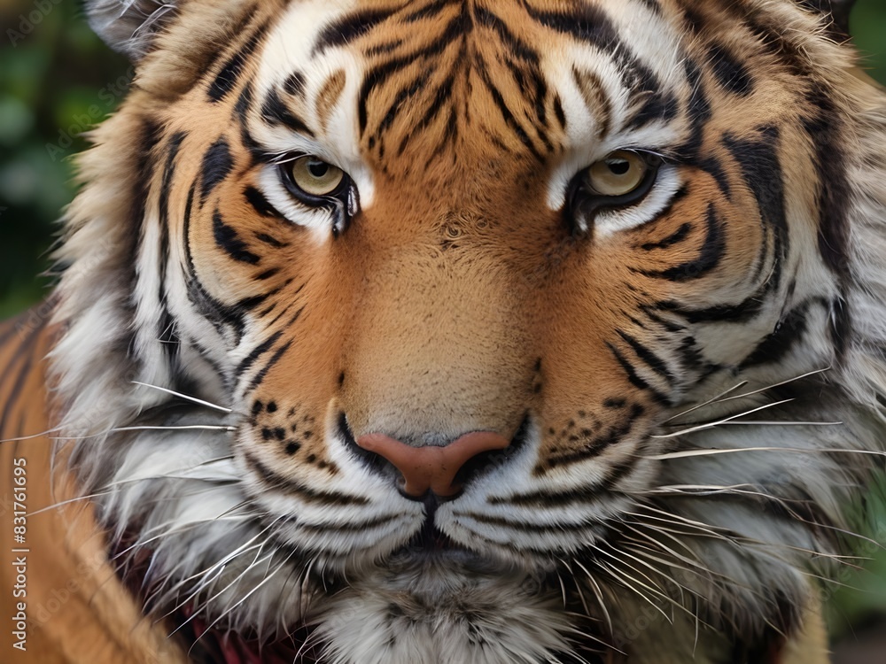 Fototapeta premium Portrait of an adult Bengal tiger, closeup