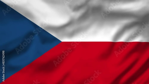 The Czech Republic Flag waving in the wind, National Flag background video, High Speed Full HD 4K