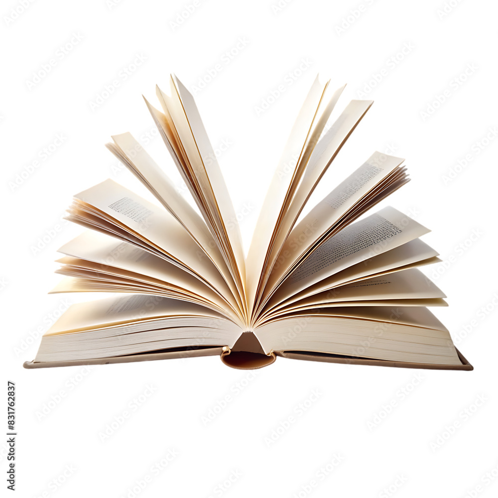 Fototapeta premium Blank open book on transparent background