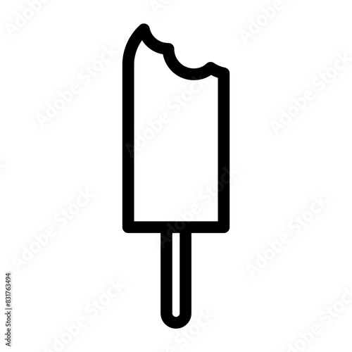 popsicle ice cream icon in line style. Vector illustration