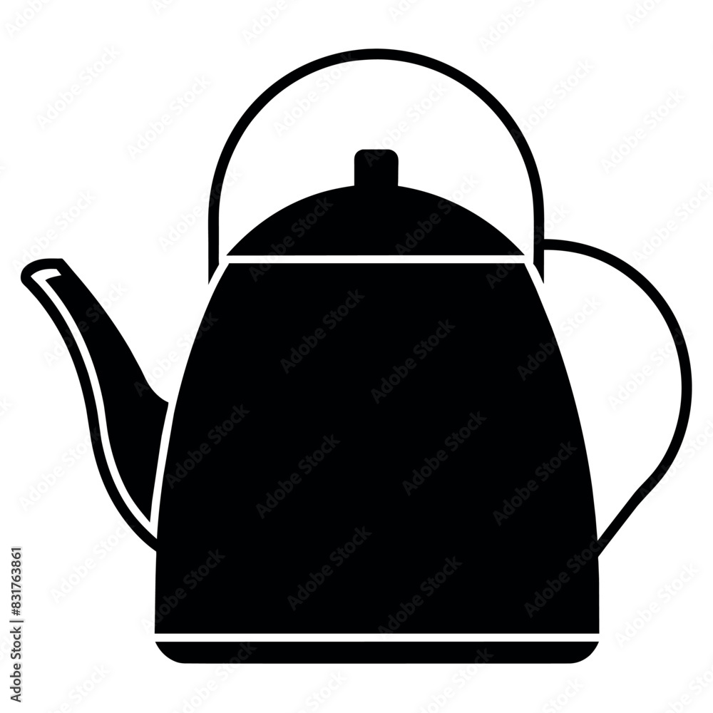 Fototapeta premium kettle icon vector illustration black color silhouette