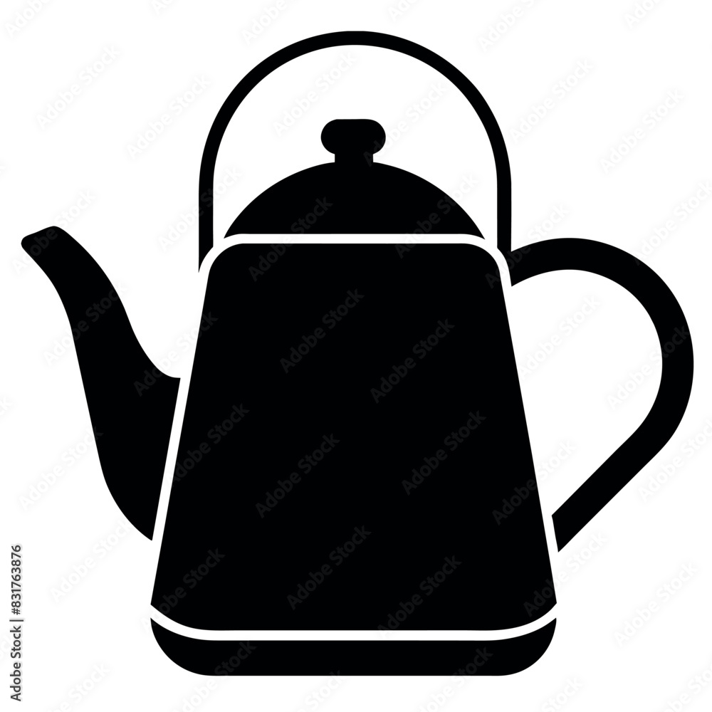 Fototapeta premium kettle icon vector illustration black color silhouette