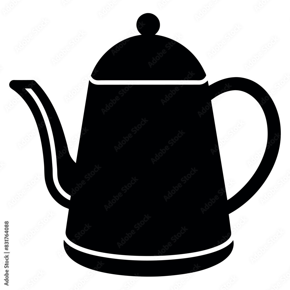 Fototapeta premium kettle icon vector illustration black color silhouette