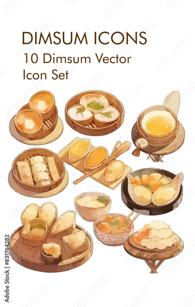Dimsum logo vector icon set Dimsum logo vector icon set
