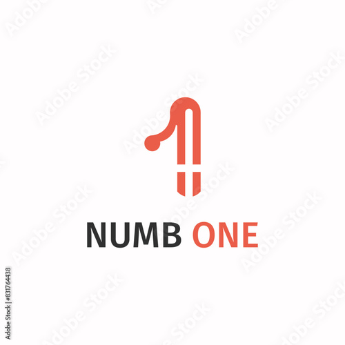 A logo for a company called Numb One. The logo is a stylized number 1 with a red and white color scheme.