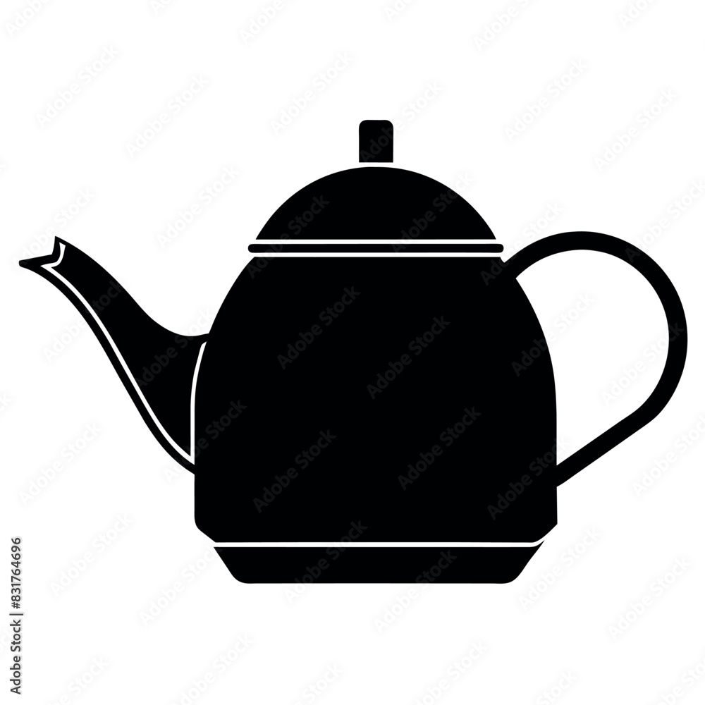 Obraz premium kettle icon vector illustration black color silhouette