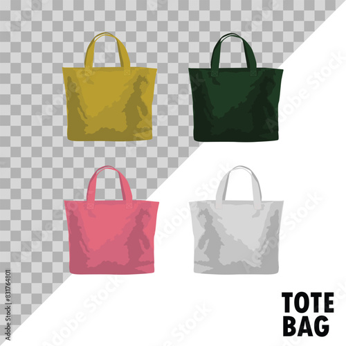 set collection totebag isolated on a white background and easy to edit. vector