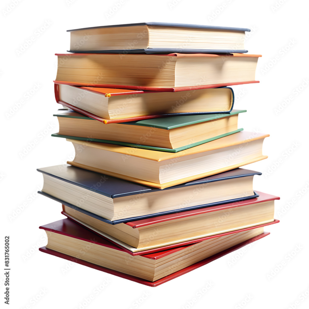 Books stacked isolated on transparent background Books stacked isolated on transparent background