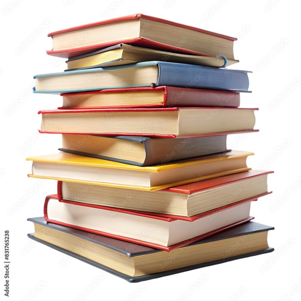 Books stacked isolated on transparent background Books stacked isolated on transparent background