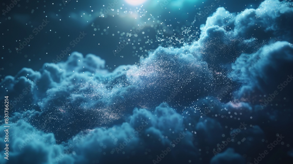 An ethereal realm with clouds made of encrypted data representing the otherworldly protection of storing your crypto assets in the cloud. An ethereal realm with clouds made of encrypted data representing the otherworldly protection of storing your crypto assets in the cloud.