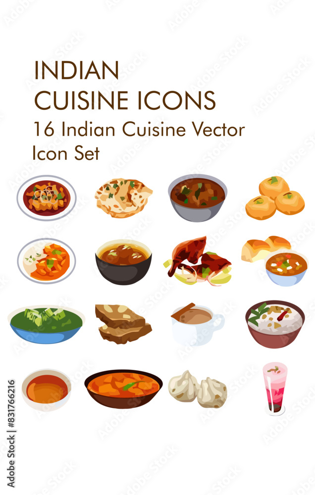 Indian cuisine logo vector icon set Indian cuisine logo vector icon set