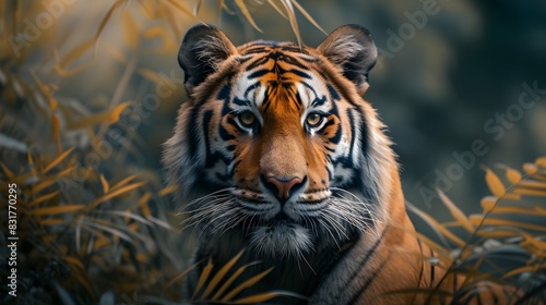 a cinematic and Dramatic portrait image for tiger