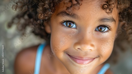 Playful Child from Brazil A Glimpse into the Eyes of Innocence and Mischief photo