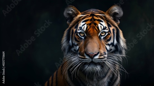 a cinematic and Dramatic portrait image for tiger