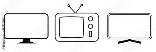 Tv icon vector for web and mobile app. television sign and symbol on white background.