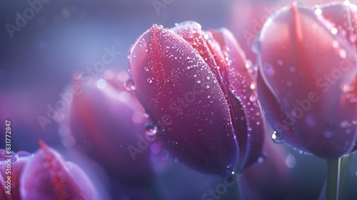 Arctic Sparkle: Tulip's frozen blooms, sparkling under the gentle touch of natural light.