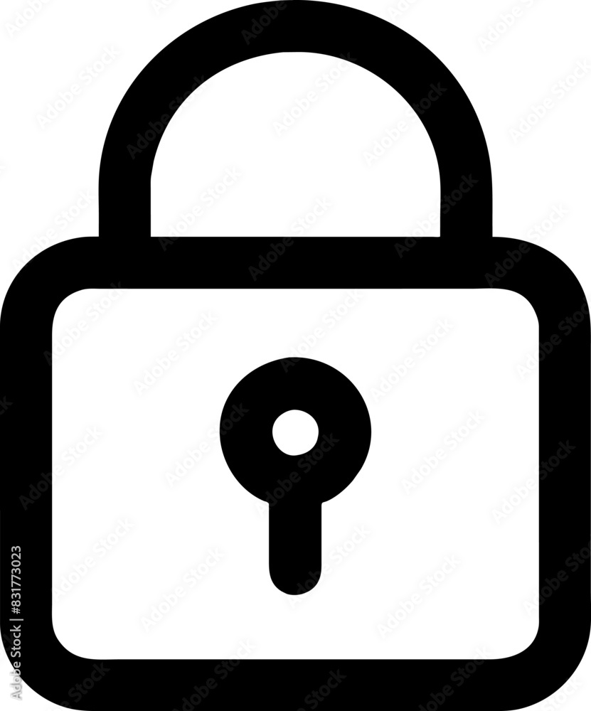 black line lock icon black line lock icon