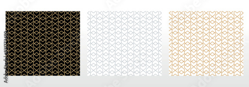 Set of abstract geometric patterns. Seamless vector backgrounds. Colored ornaments Graphic modern patterns Simple lattice graphic design