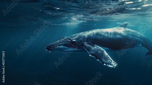 a cinematic and Dramatic portrait image for whale