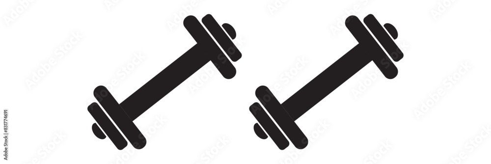 Gym Icon Set. Fitness and Exercise Equipment Including Dumbbells. Gym Icon Set. Fitness and Exercise Equipment Including Dumbbells.
