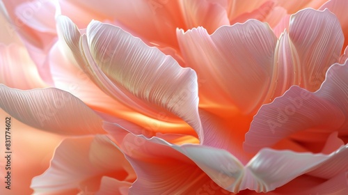 Elegant Petal Ripples: Silky tulip petals create elegant ripples, enhanced by a soft creamy blush effect.