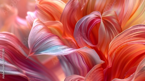 Ferrofluid Fantasy  Tulip petals crafted from ferrofluids  undulating in wavy forms of captivating allure.