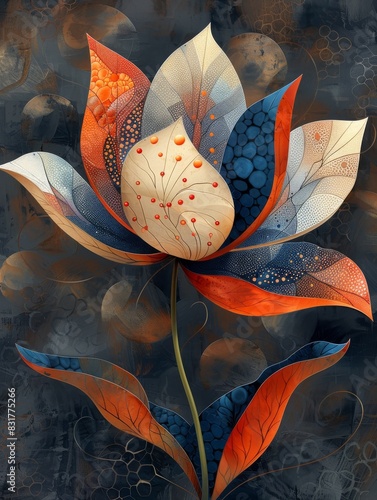 Abstract Floral Digital Illustration.