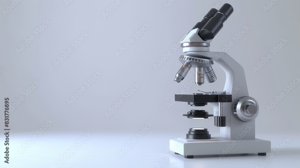 Microscope 3D. Laboratory equipment background
Microscope 3D. Laboratory equipment background