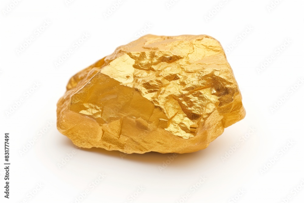 piece of golden nugget close up gold nugget on a white piece of golden nugget close up gold nugget on a white