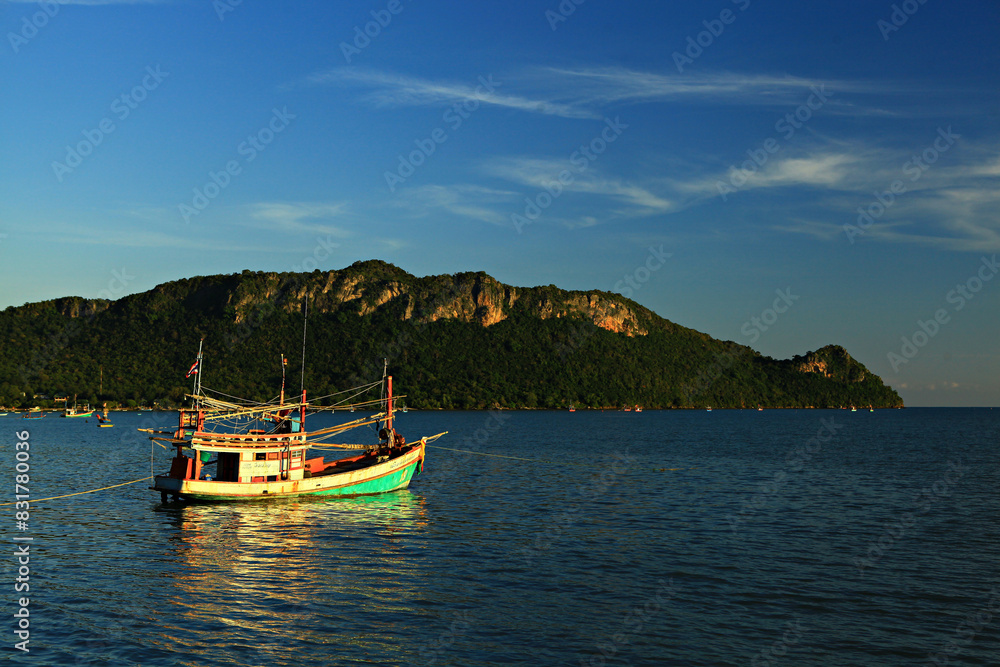 Beautiful Sunset at Khao Ta Mong Lai Forest Park landmark of Prachuap Khiri Khan Province, Thailand Beautiful Sunset at Khao Ta Mong Lai Forest Park landmark of Prachuap Khiri Khan Province, Thailand