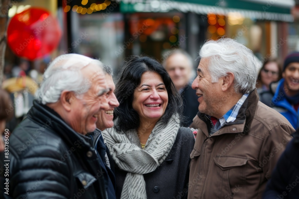 Elderly people walking in the streets of London. Elderly people walking in the streets of London.