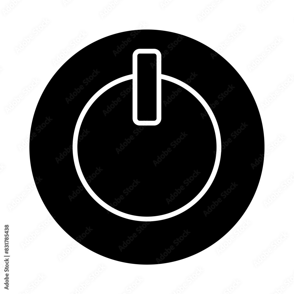 power switch icon, silhouette vector isolated on white background. simple and modern design power switch icon, silhouette vector isolated on white background. simple and modern design