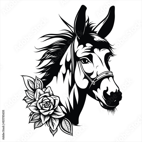 head of a horse tatoo cool style outline