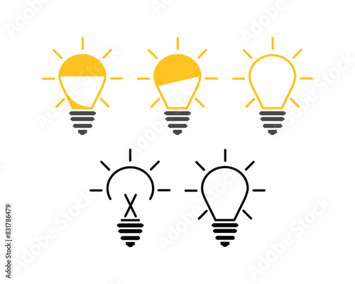 Energy and thinking symbol. Light bulb icons - Multi Series. Creative idea and inspiration concept. © Baurzhan I