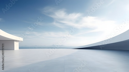 Sleek and Minimalist Architectural Landscape with Vast Empty Space