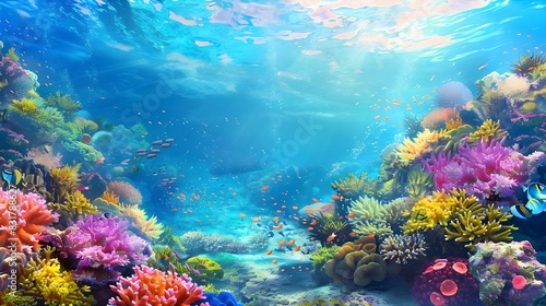 coral reef and diver