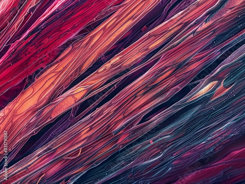 Wallpaper Mural A detailed microscope image of a section of human muscle tissue, showcasing the individual muscle fibers and striations. The high magnification reveals the intricate organization of muscle cells. Torontodigital.ca