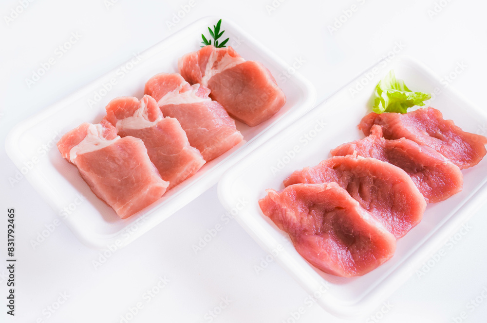 一口サイズの豚肉 一口サイズの豚肉