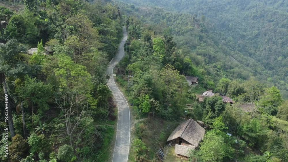 Drone view shot of landscape or houses and environment of people living in Nagaland, India. Drone view shot of landscape or houses and environment of people living in Nagaland, India.