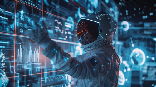 A virtual reality training session allows astronauts to practice various scenarios and tasks that will be guided by AI during their space mission. photo