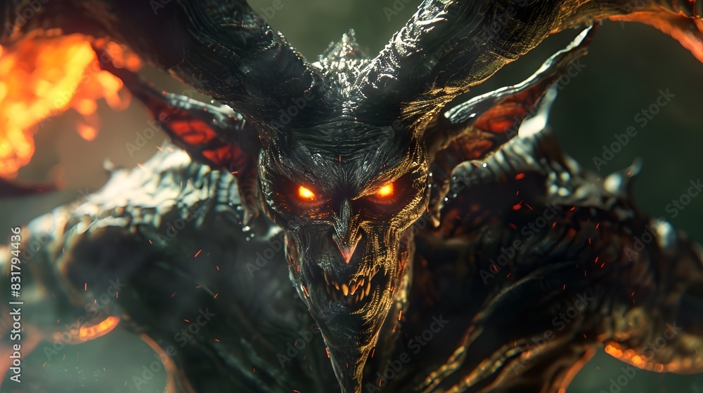 FieryEyed Demonic Creature Radiating Pure Evil An Enigma of the Supernatural FieryEyed Demonic Creature Radiating Pure Evil An Enigma of the Supernatural