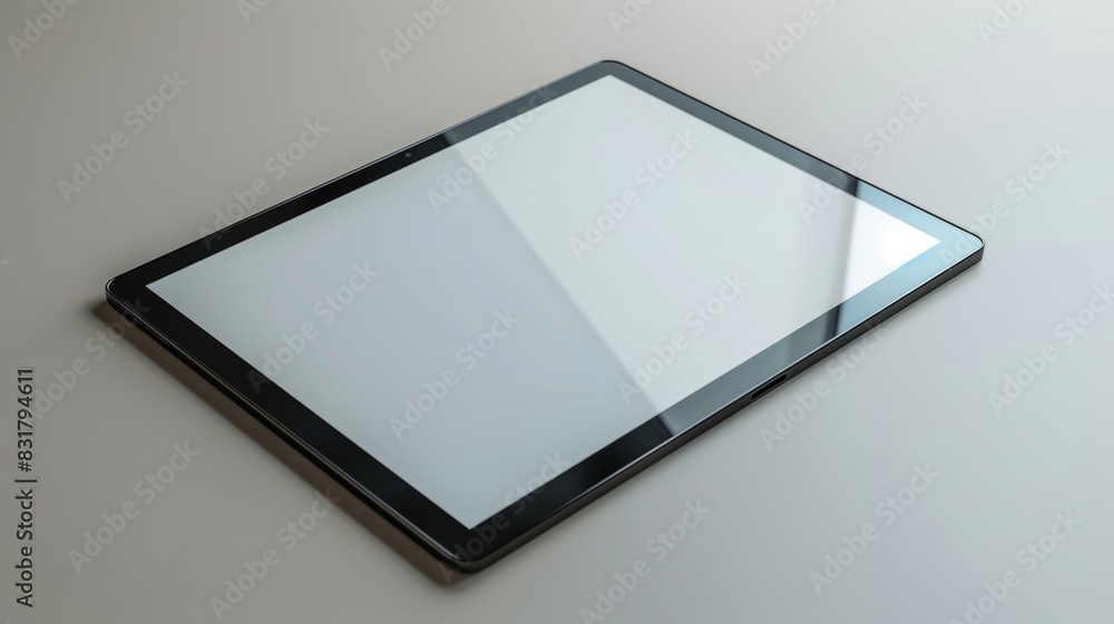 A digital tablet with a blank screen, ready for digital creation. A digital tablet with a blank screen, ready for digital creation.