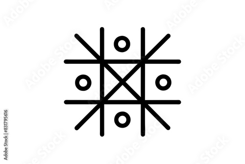 tic tac toe game silhouette vector illustration 
