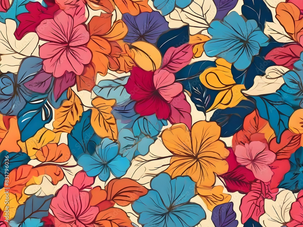 seamless pattern with leaves flower, wallpaper, illustration, design, decoration, fall, art, leaves, texture, plant,AI GENERATED seamless pattern with leaves flower, wallpaper, illustration, design, decoration, fall, art, leaves, texture, plant,AI GENERATED
