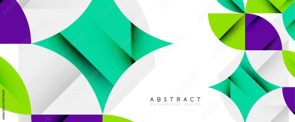Minimal geometric elements on white. Petals, round triangles, star Minimal geometric elements on white. Petals, round triangles, star