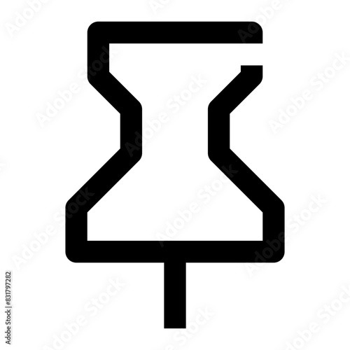 Push pin line map and location icon